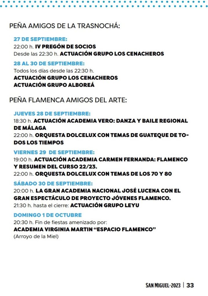Feria de Torremolinos 2023: Casetas program