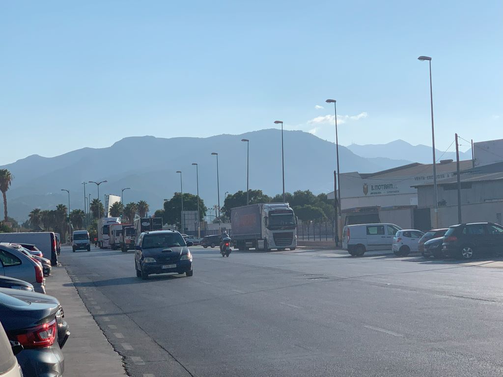 Train stations in Malaga: mountains and trucks