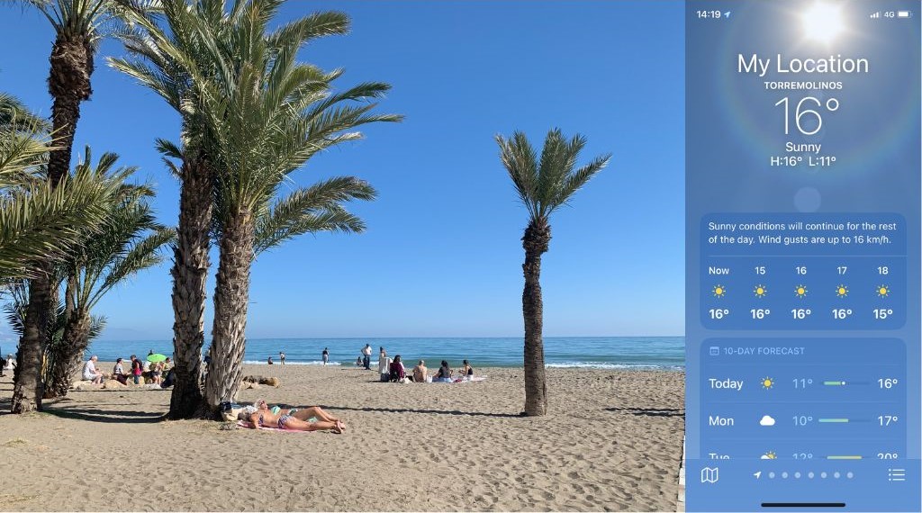February in the Costa del Sol - tanning