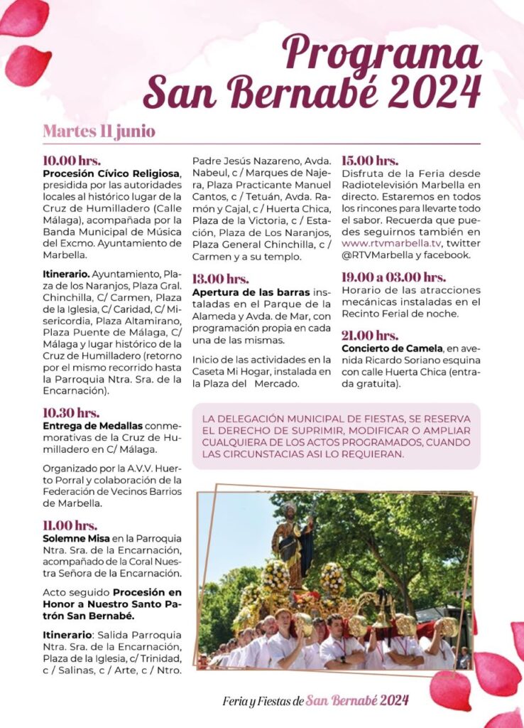 Feria de Marbella 2024 - program June 11