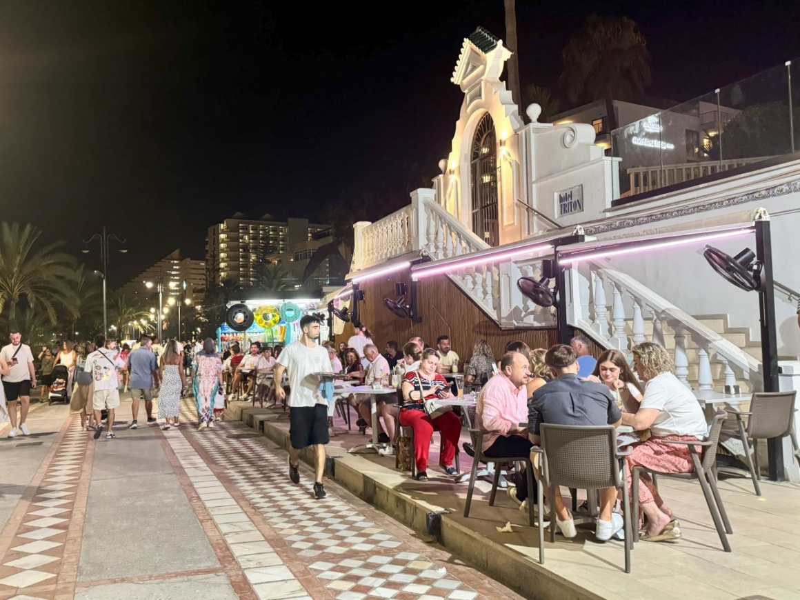 August in the Costa del Sol - Benalmadena's promenade