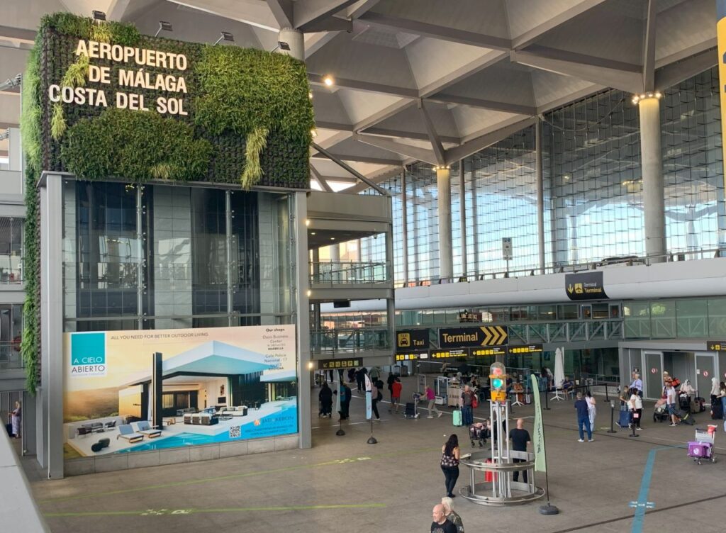 Malaga Airport departures viewed from outside