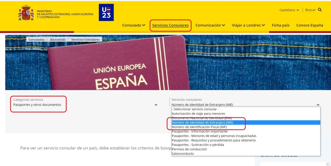 steps to get a NIE from out of Spain