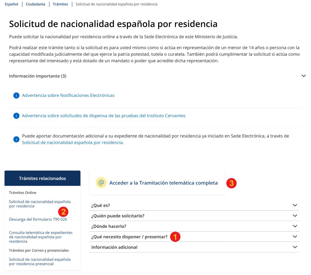 Spanish Nationality by residence -the page