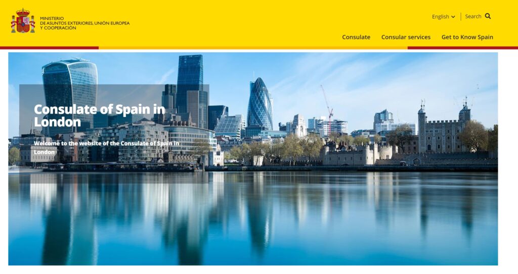 What is a Consulate - Consulate of Spain in London webpage