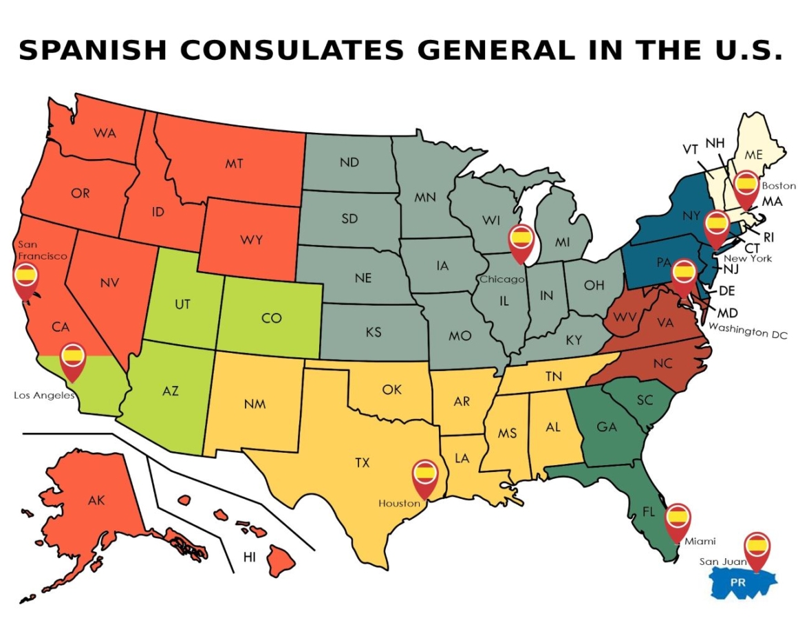 Visa to live in Spain - Spanish consulates in the US