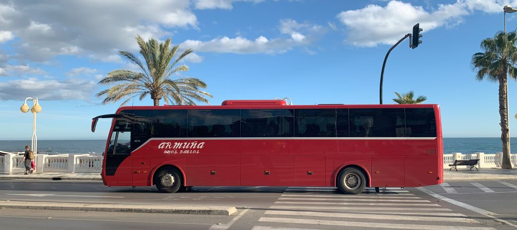 Transportation in the Costa del Sol - a bus in Benalmadena