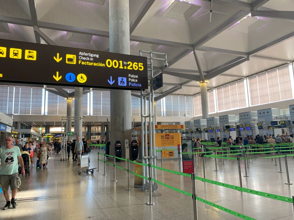 Malaga Airport check-in area