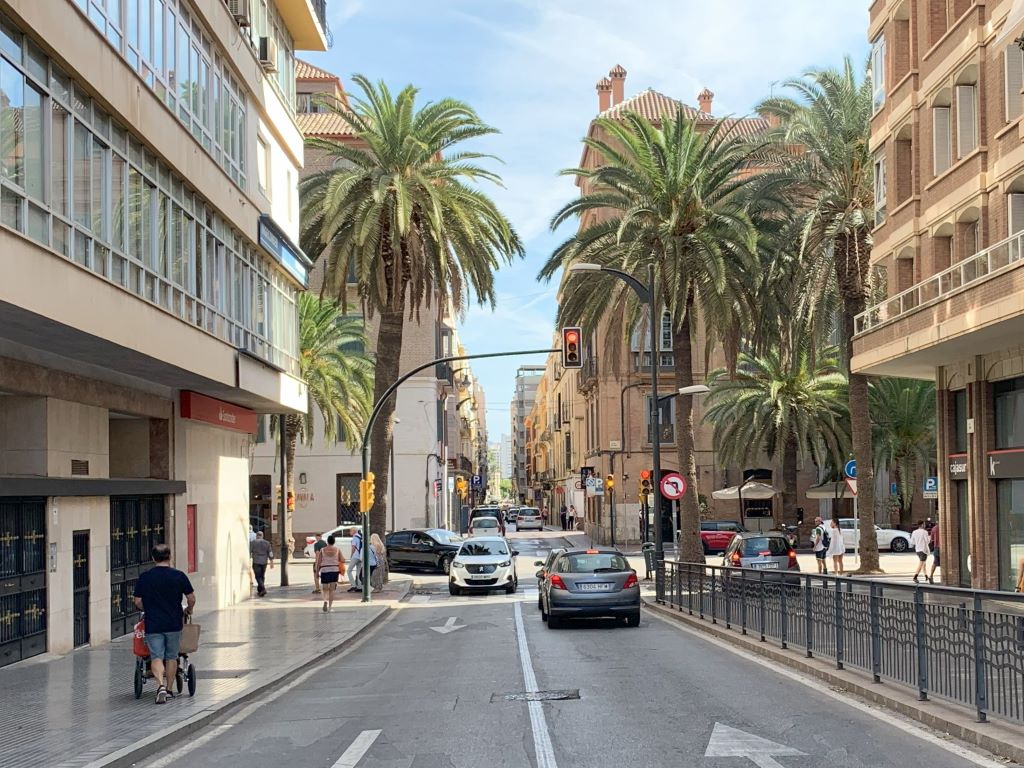 Train stations in Malaga - street