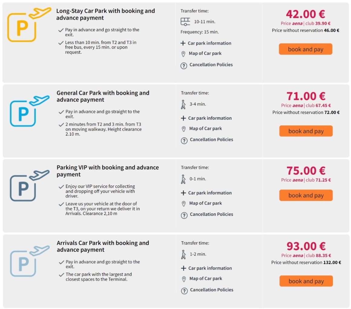 Malaga Airport parking prices