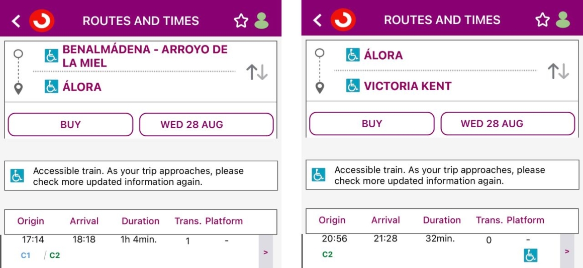 trains to Alora