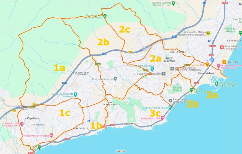 Neighborhoods of Benalmadena