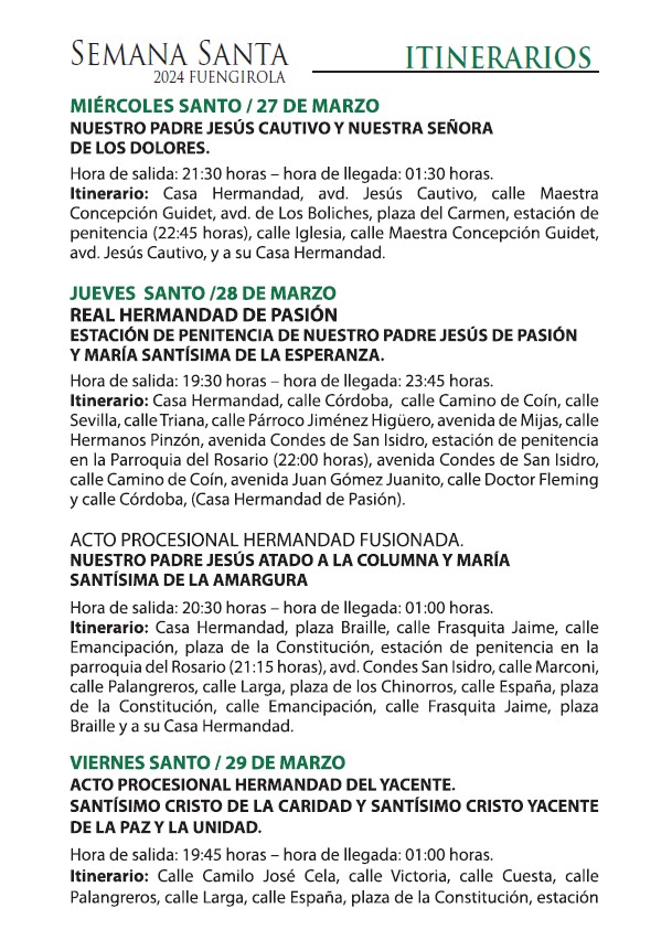 Holy Week in Fuengirola 2024