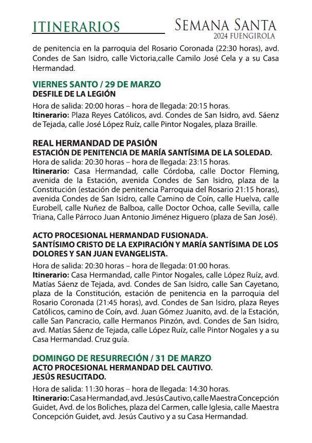 Holy Week in Fuengirola 2024