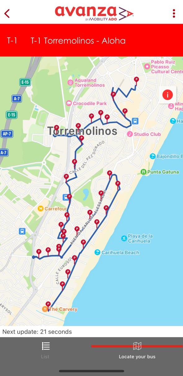 Torremolinos bus Line T-1