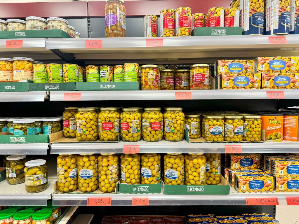 Supermarkets in Spain - olives