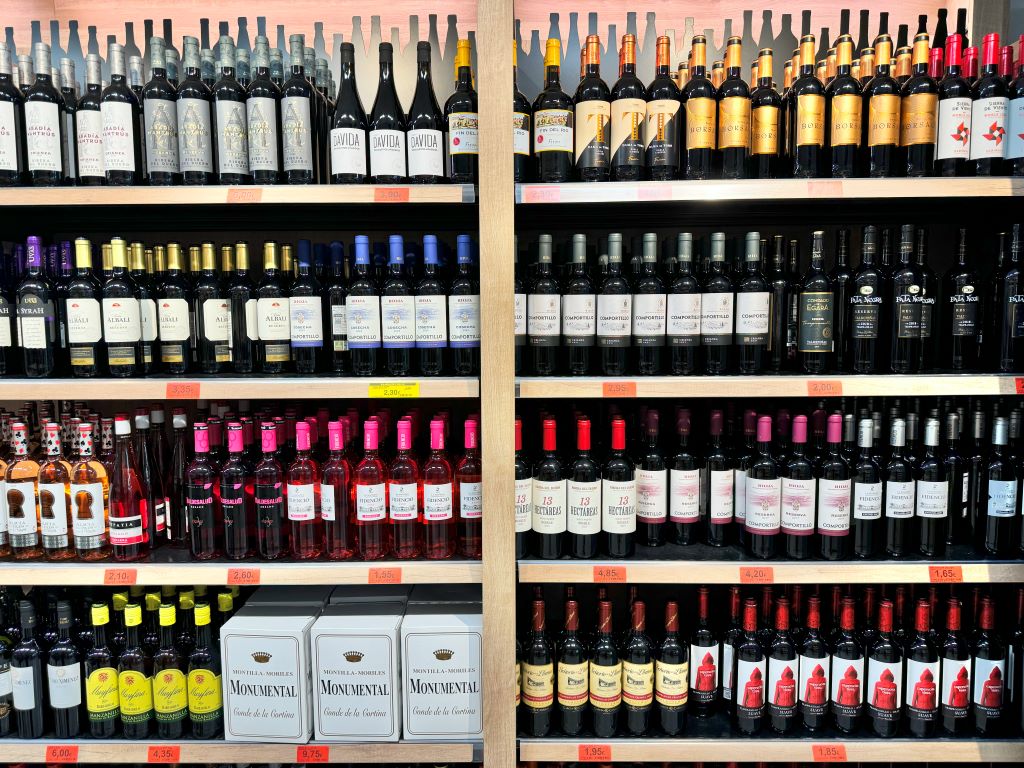 Supermarkets in Spain - wine selection