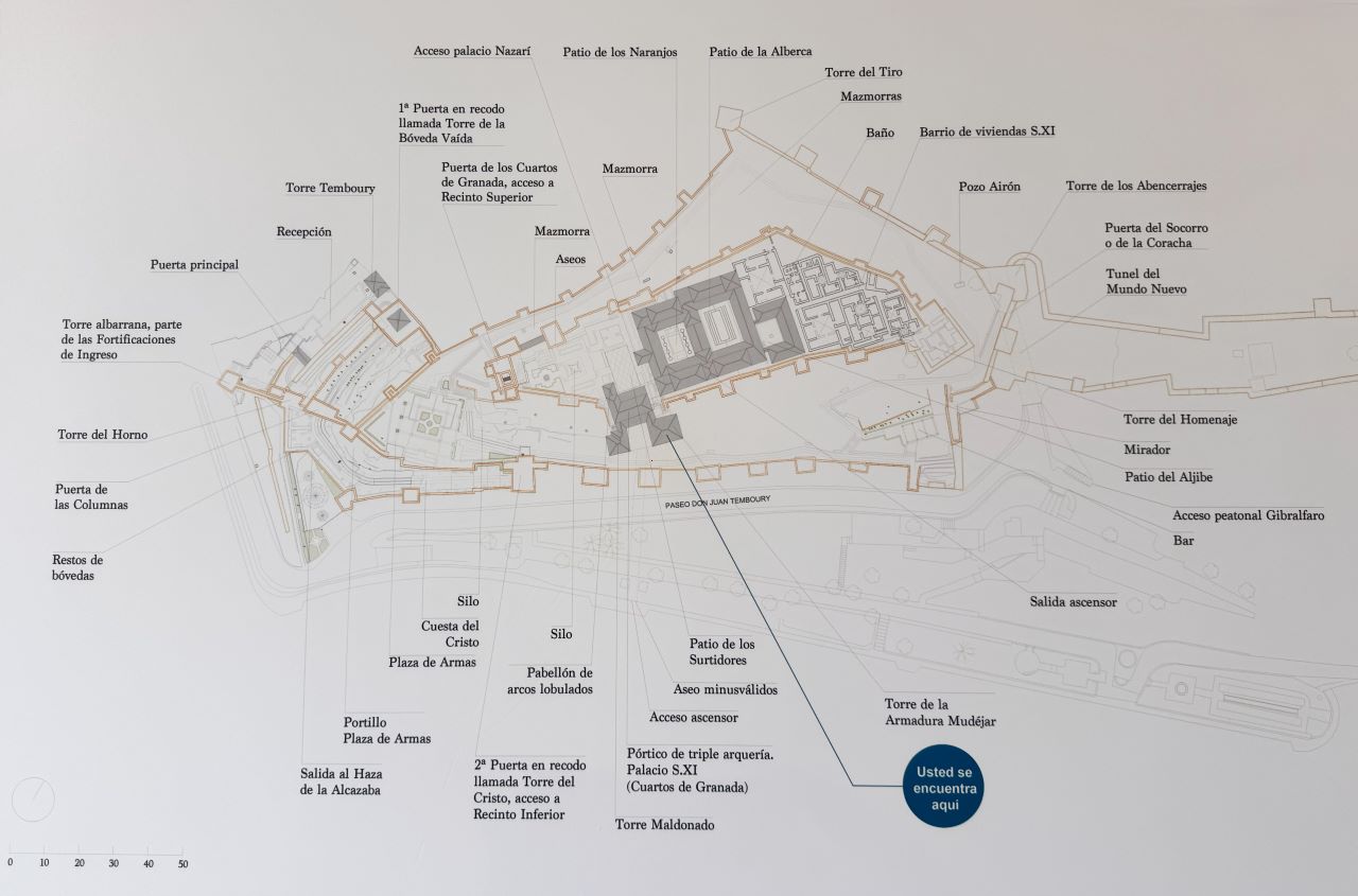 Floor plan of the Alcazaba of Malaga