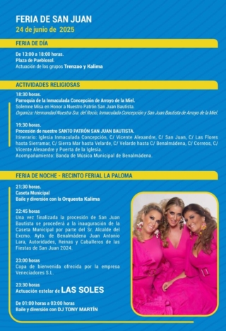 Benalmadena Fair 2025 - San Juan Fair
June 24 program