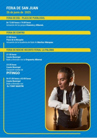 Benalmadena Fair 2025 - San Juan Fair
June 26 program